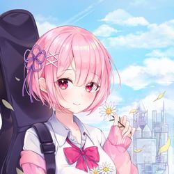 This is a pixiv picture whose title is 朝登校中.