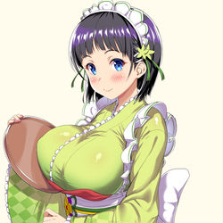 This is a pixiv picture whose title is 和風メイド直葉ちゃん.
