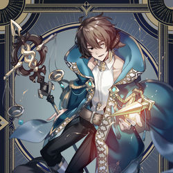 This is a pixiv picture whose title is 【PFAOS】黒羊の商人ルイン【ルナス】.