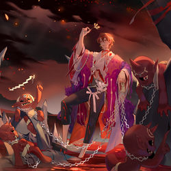 This is a pixiv picture whose title is 殺欲生花 - 鬼童丸.