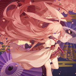 This is a pixiv picture whose title is 月下桜.
