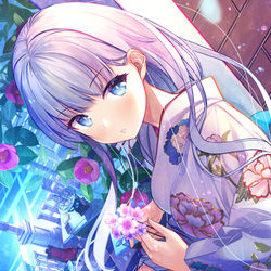 This is a pixiv picture whose title is 白髪ちゃん.