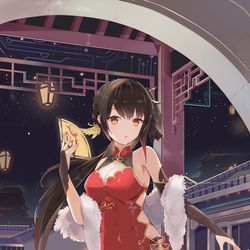 This is a pixiv picture whose title is 雯  春節スキン.