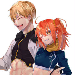 This is a pixiv picture whose title is へそ出し（腹チラ）コンビ.