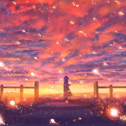 This is a pixiv picture whose title is 幽穹の朧.