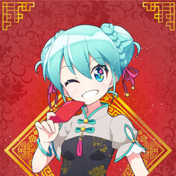 This is a pixiv picture whose title is 大年初音 新年快樂~~~.