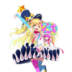 This is a pixiv picture whose title is 花束とスター衣装のパウレちゃん.