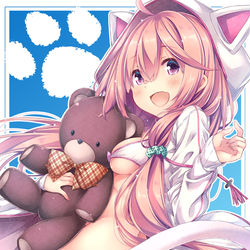 This is a pixiv picture whose title is ねこさんパーカーくまさんつき。.