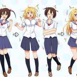 This is a pixiv picture whose title is TSFシークエンス　　♂➡♀　♀➡♂.
