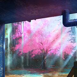 This is a pixiv picture whose title is 隠れ桜スポット.
