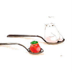 This is a pixiv picture whose title is スプーンいちご.
