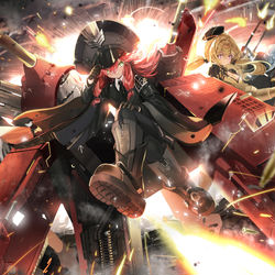 This is a pixiv picture whose title is 灰燼戦線.