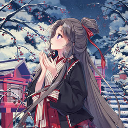 This is a pixiv picture whose title is 冬の子.