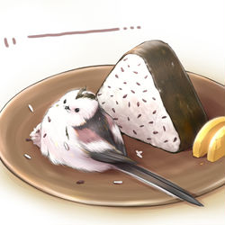This is a pixiv picture whose title is さて、おにぎりでも食べ…！？.