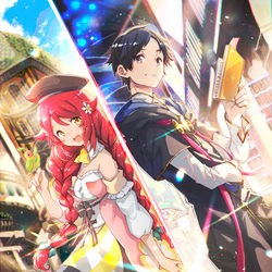 This is a pixiv picture whose title is 「鏡のむこうの最果て図書館」コミックス1巻発売記念絵.