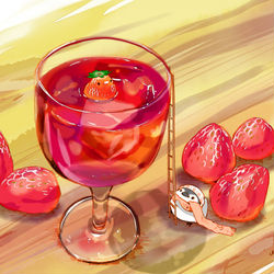 This is a pixiv picture whose title is いちごたっぷりジュース.