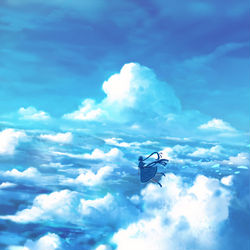 This is a pixiv picture whose title is 爽空.
