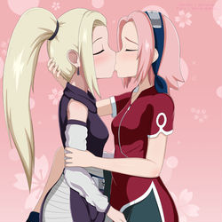 This is a pixiv picture whose title is Ino x Sakura.