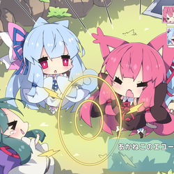 This is a pixiv picture whose title is ■支援絵■レスキュー！あかねこ救助隊【ポケダンDX】.
