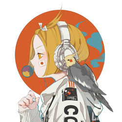 This is a pixiv picture whose title is オカメインコ×女子.