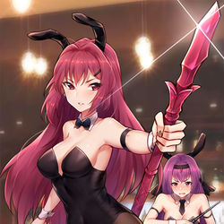This is a pixiv picture whose title is 兔女郎斯卡哈.