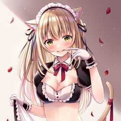 This is a pixiv picture whose title is 猫メイドちゃん.