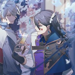 This is a pixiv picture whose title is 【PFLS】黒き雨に問う.