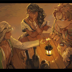 This is a pixiv picture whose title is 【PFAOS】砂漠のオアシス.