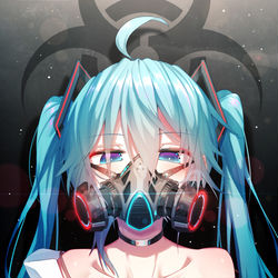 This is a pixiv picture whose title is MIKU 防毒面具.