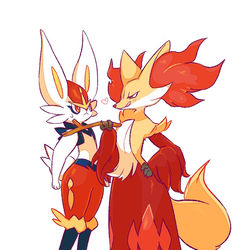 This is a pixiv picture whose title is マフォクシー×エースバーン.
