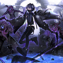 This is a pixiv picture whose title is 【PFAOS】マナクル　漆黒のローグニンジャ.