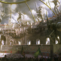 This is a pixiv picture whose title is 【PFAOS】戦いの都市アリーナ【アステラ】.