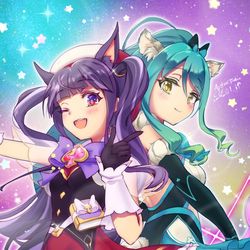 This is a pixiv picture whose title is 二人は魔法少女ミスティ＆ピュアリー.