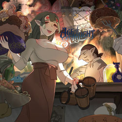This is a pixiv picture whose title is 【PFAOS】山姥亭のニゴイとヤマメ.