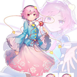 This is a pixiv picture whose title is 【お仕事絵】東方スペルバブル/古明地さとり.