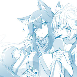 This is a pixiv picture whose title is Texas & Lappland.