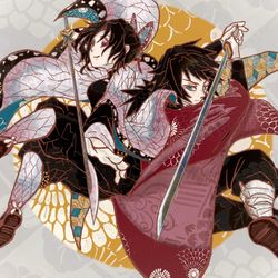 This is a pixiv picture whose title is 義勇×しのぶ.