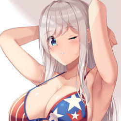 This is a pixiv picture whose title is 水着武蔵ちゃん.