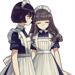This is a pixiv picture whose title is ふたりのメイド.