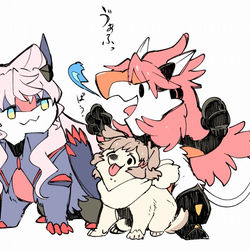 This is a pixiv picture whose title is シンフォギア擬獣化落書き２.