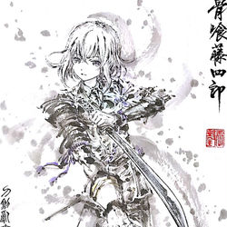 This is a pixiv picture whose title is 【極道畫師】骨喰藤四郎.
