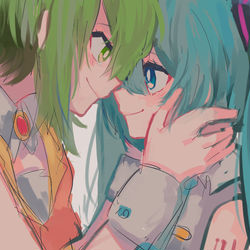 This is a pixiv picture whose title is GUMIKU GUMI x 初音ミク log16.