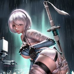 This is a pixiv picture whose title is 2B.