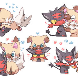This is a pixiv picture whose title is わんにゃぶ.