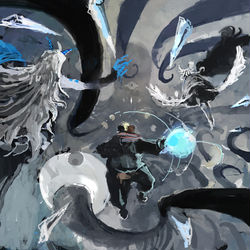 This is a pixiv picture whose title is 【PFAOS】青の一撃を受けて.