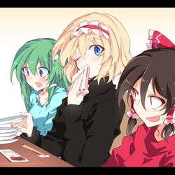 This is a pixiv picture whose title is いっぱい食べるアリスさん（※東方現代パロ）.