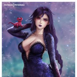 This is a pixiv picture whose title is Dark Elsa.
