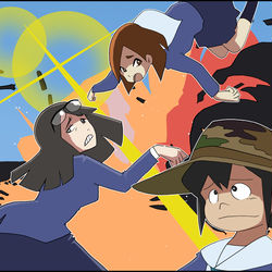 This is a pixiv picture whose title is 金田タッチで映像研.