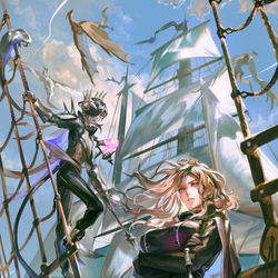 This is a pixiv picture whose title is 【PFAOS】翼持つものの王国へ.