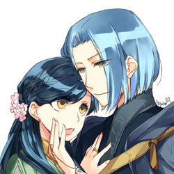 This is a pixiv picture whose title is 髪にふれる.